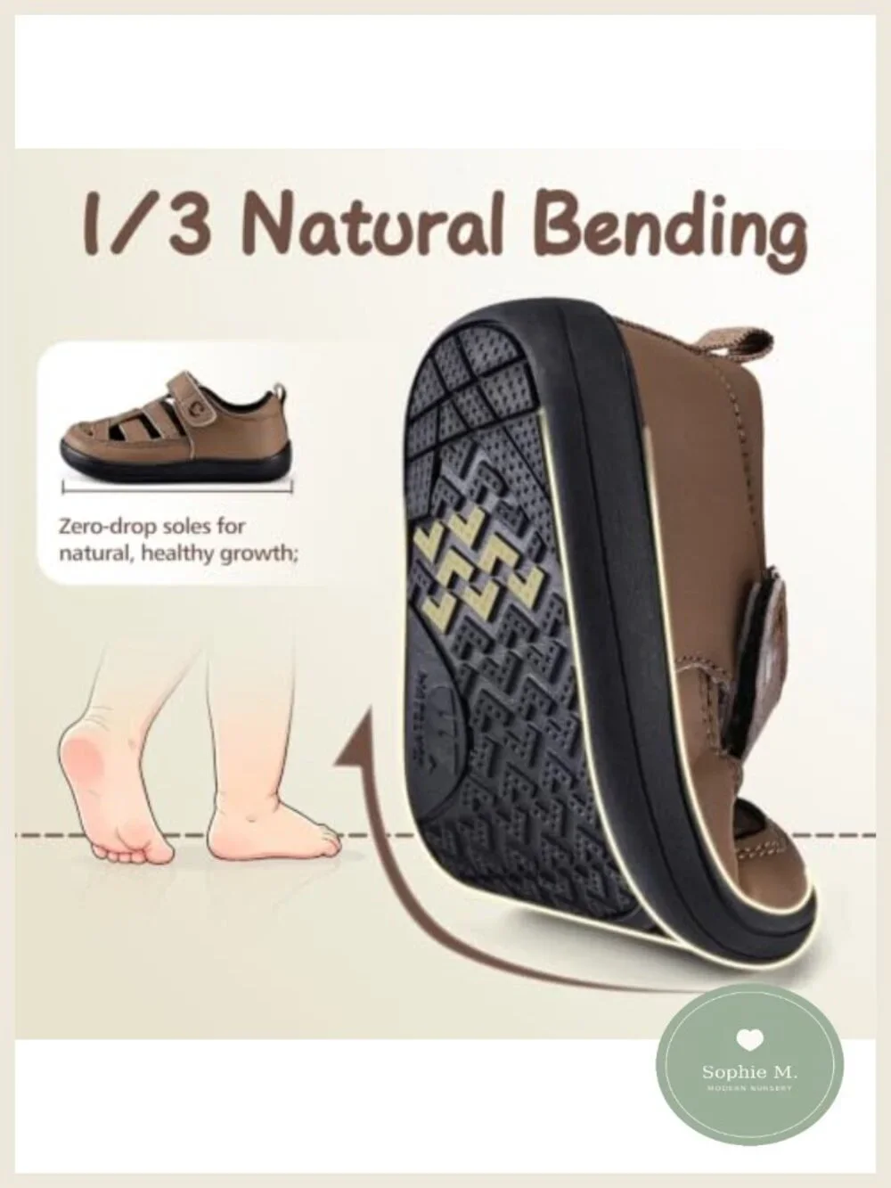 Toddler Barefoot Sandals Wide Toe Box Zero-Drop Flexible Hook-Loop